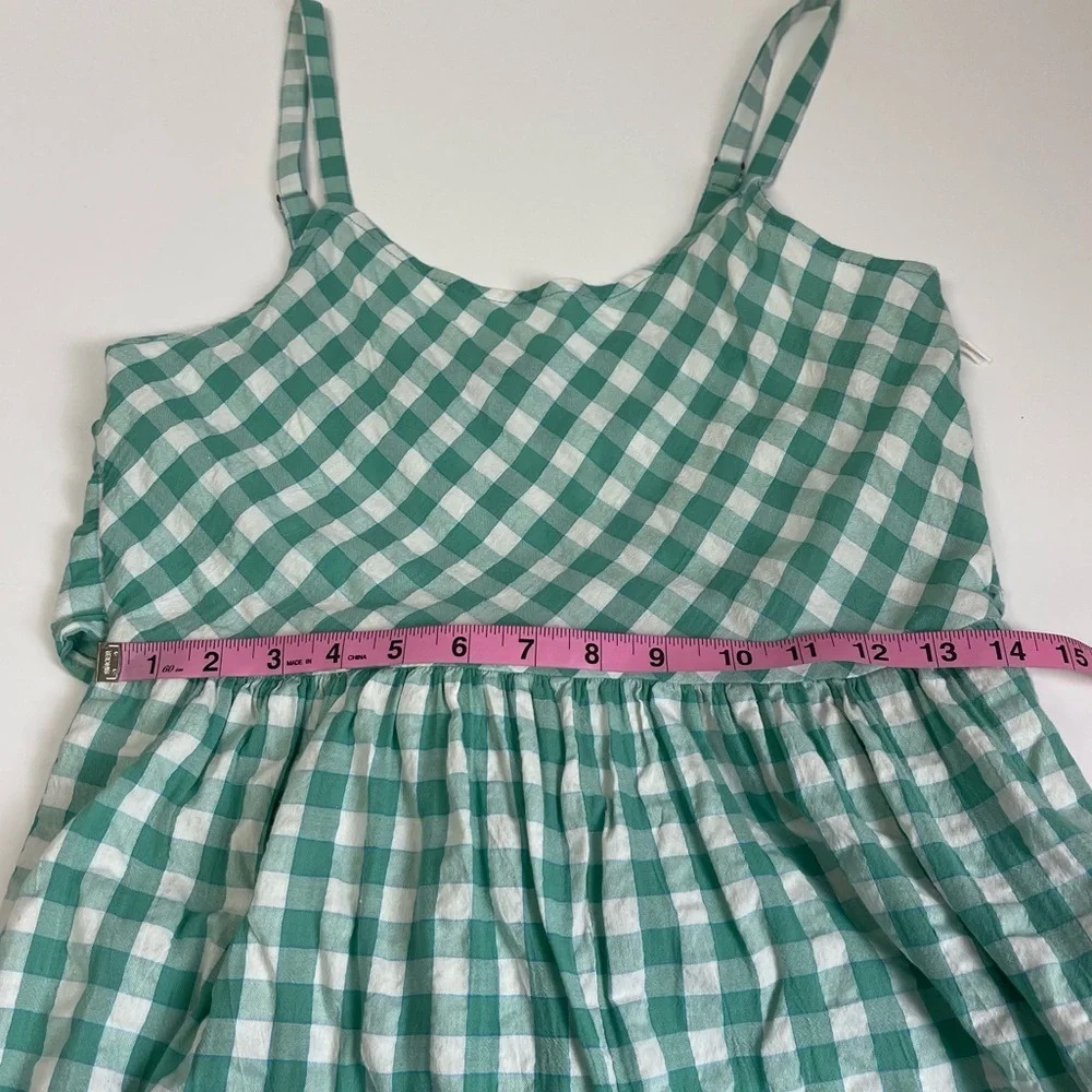 NEW Nordstrom Jumpsuit Womens XS Green White Gingham Sleeveless Tie Back NWOT - Picture 11 of 15